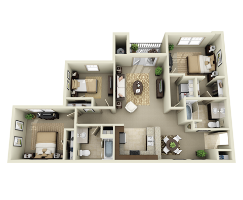 3Bed 2Bath at Broadstreet at EastChase Apartments, Montgomery, AL